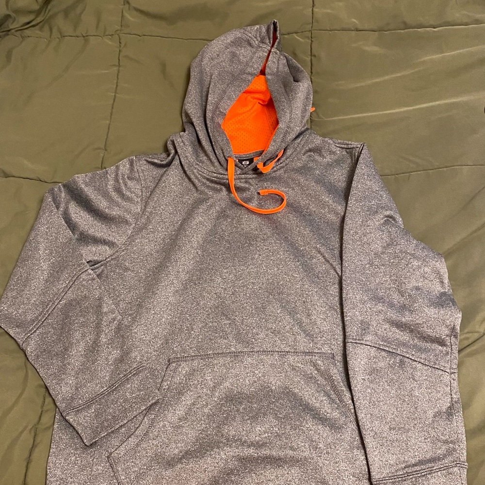 Layer 8 Gray and Orange Sweater with Hood